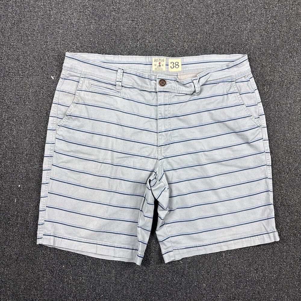 RedHead Shorts Mens Gray Striped Chino Hiking Casual Golf Shorts Size 38